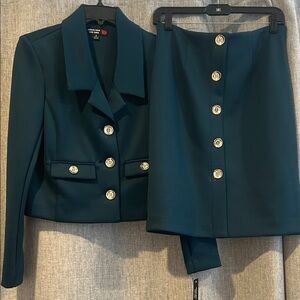 Elegant Teal Women's Skirt Set